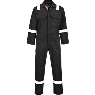 BizWeld Mens Iona Flame Resistant Coverall Black 2XL 32"