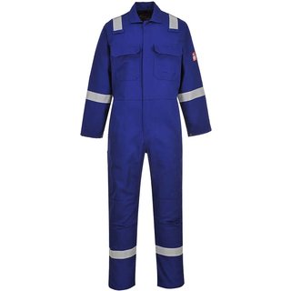 BizWeld Mens Iona Flame Resistant Coverall Royal Blue 2XL 32"