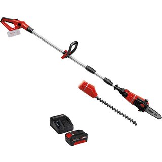 Einhell GE-HC 18 Li T 18v Cordless Telescopic Pole Pruner and Hedge Trimmer 2 x 2.5ah Li-ion Battery Charger