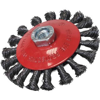 Faithfull Wire Cup Brush Twist Knot 65mm M10x1.25, 0.50mm Steel Wire FAIWBT65MF