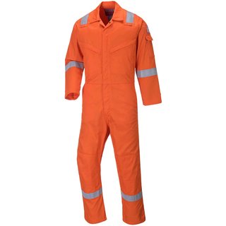BizFlame Mens Aberdeen Flame Resistant Coverall Orange 38" 32"