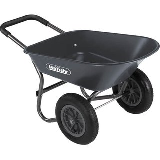 Handy Poly Wheelbarrow With Twin Pneumatic Wheels 78l Grey