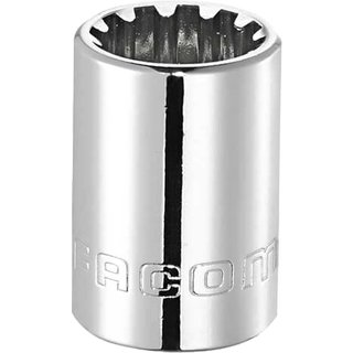 Facom 3/8" Drive Chrome Thin Wall Spline Socket 3/8" M12 27mm