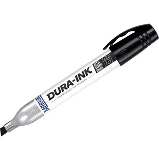 Markal Dura Ink 25 Medium Chisel Tip Permanet Marker Pen Black Pack of 2