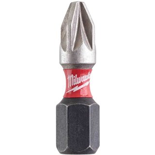 Milwaukee Shockwave Impact Duty Pozi Screwdriver Bits PZ2 25mm Pack of 25