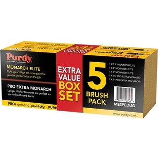 Purdy 5 Piece Monarch Elite and Pro Extra Synthetic Paint Brush Set