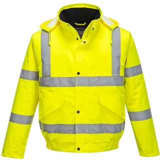 Oxford Weave 300D Class 3 Hi Vis Bomber Jacket Yellow XS