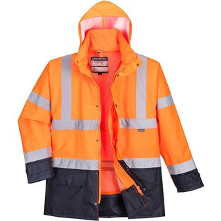 Oxford Weave 300D Class 3 Hi Vis 5-in1 Executive Jacket Orange / Navy 5XL