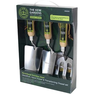 Kew Gardens Neverbend 3 Piece Stainless Steel Garden Hand Tool Set
