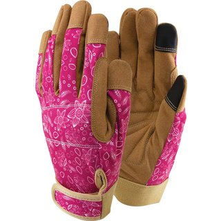 Town and Country Lux Fit Synthetic Leather Garden Gloves Pink M