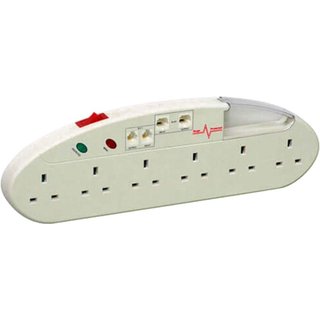 Extension Lead 6 Socket Surge Protected 240v 2m