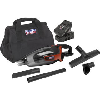 Sealey CP20VCV 20v Cordless Handheld Vacuum Cleaner 1 x 2ah & 1 x4ah Li-ion Battery Charger Bag
