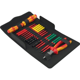 Wera Kraftform Kompakt 17 Piece VDE Insulated Extra Slim Tool Finder Screwdriver and Pliers Set