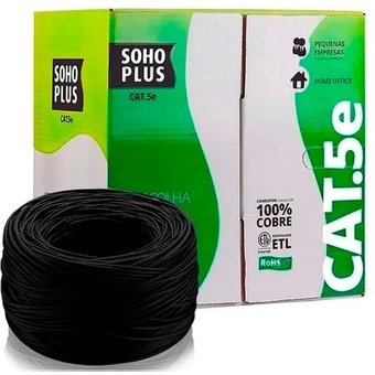 Cabo de Rede CAT.5e Furukawa SOHOPLUS, 305 Metros, Preto - 23200100