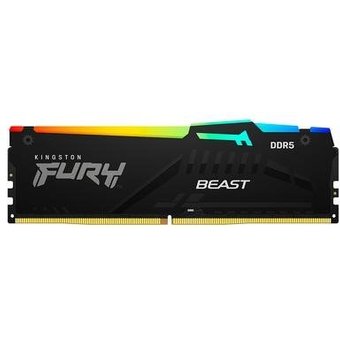 Memória RAM Kingston Fury Beast RGB, 8GB, 5200MHz, DDR5, CL40, para Intel XMP, Preto - KF552C40BBA-8