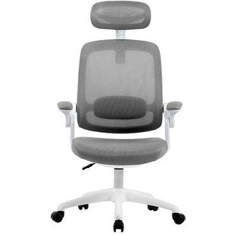 Cadeira Office Elements Astra Cinza e Branco, Ajuste de Inclinação Automático, Cilindro de Gás Classe 4 - WFFLG67335L0122