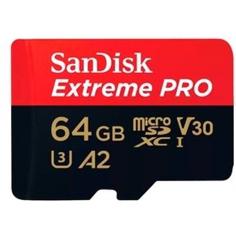 Cartão Micro SD SanDisk Extreme Pro 64GB, UHS-I, Com Adaptador 200MB/s Leitura e 90MB/s Gravação - SDSQXCU-064G-GN6MA