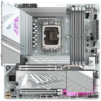 Placa-Mãe Gigabyte Z890M AORUS ELITE WIFI7 ICE, Intel, mATX, DDR5, RGB, Wi-Fi 7, Bluetooth, Branco - Z890M A ELITE WF7 ICE