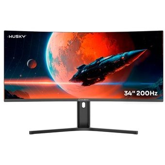 Monitor Gamer Curvo Husky Boreal 34", WQHD, Ultrawide, 200Hz, 1ms, Adaptive Sync, DisplayPort e HDMI, HDR - HMG00234PT