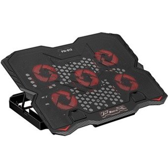 Base com Cooler para Notebook Xtrike Me, com 5 Fans, até 15.6", 2x USB, com Apoio para Celular, LED, Preto - FN-813