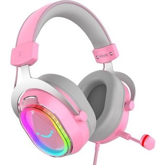 Headset Gamer Fifine AmpliGame H13, 7.1 Surround, Microfone Removível, RGB, para PC/PS5/Xbox, Rosa - H13P