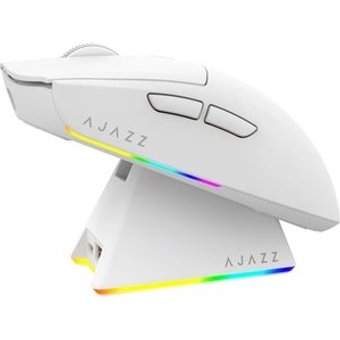 Mouse Gamer Sem Fio AJAZZ AJ139 V2, 12.000 DPI, Base de Carregamento RGB, 3 Modos, Branco - AJAZZ-MOUSE-AJ139-V2-MC-WH