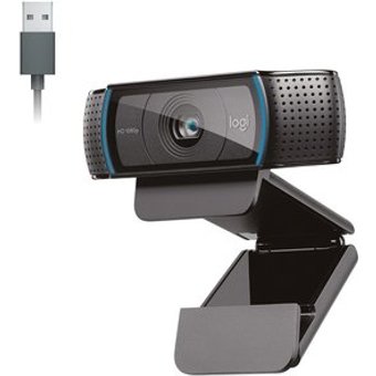 Webcam Full HD Logitech C920s com Microfone Embutido, Proteção de Privacidade, Widescreen 1080p, Compatível Logitech Capture - 960-001257