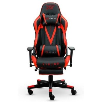 Cadeira Gamer XT Racer Viking Series, Até 120kg, Com Almofadas e Apoio de Pés, Reclinável, Descanso de Braço 3D, Preto e Vermelho - XTR-026