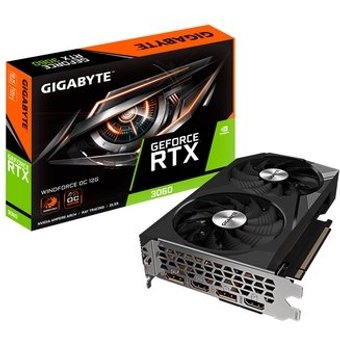 Placa de Vídeo RTX 3060 Windforce OC 12G (rev. 2.0) Gigabyte NVIDIA GeForce, 12GB GDDR6, 192bits, Ray Tracing - GV-N3060WF2OC-12GD