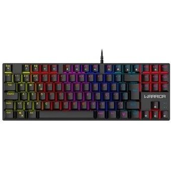 Teclado Mecânico Gamer Warrior Royal Cross, RGB, Switch Blue, TKL, ABNT2, Preto - TC312