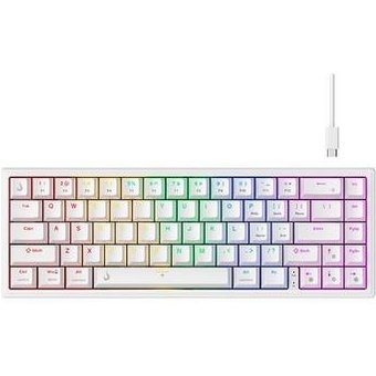 Teclado Mecânico Gamer Rise Mode GM1 Pro White, ARGB, Mini (65%), Switch Outemu Brown, USB-C - RM-TCM-GM1P-WBRO