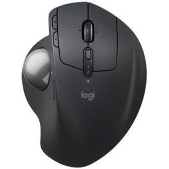 Mouse sem Fio Logitech Trackball MX Ergo S, Bluetooth e USB Logi Bolt, 6 Botões Programáveis com Ajuste de Ângulo, Preto - 910-007261