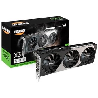 Placa de Vídeo Inno3D RTX 5080 X3 NVIDIA GeForce, 16GB, GDDR7, G-Sync, Ray Tracing, DLSS 4, HDR - N50803-16D7-176068N