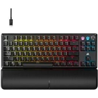 Teclado Magnético Gamer Corsair K70 PRO TKL LED RGB, Switch CORSAIR MGX, Hall Effect, Rapid Trigger, Anti-Ghosting, US, Preto - CH-911911G-NA