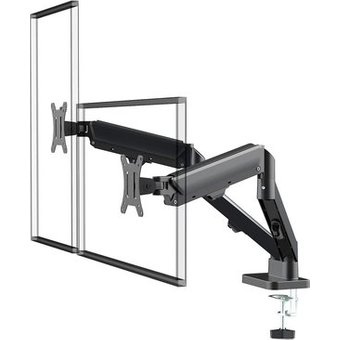 Suporte de Mesa Articulado Storm Tech para 2 Monitores ou TVs de 17" a 32", Pistão a Gás, Ajuste de Altura, Duplo, Preto - SPMT0002