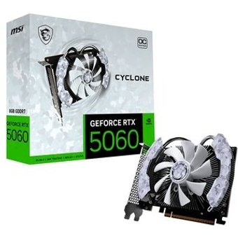Placa de Vídeo MSI RTX 5060 Cyclone OC NVIDIA GeForce, 8GB, GDDR7, 128-bit - 912-V812-205