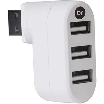HUB USB 2.0 Bright, 3 Portas, Branco - 335