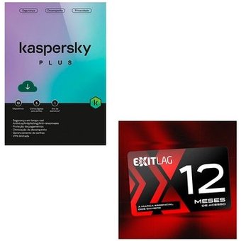 Kaspersky Antivírus Plus 10 Dispositivos 1 Ano + ExitLag 1 Ano