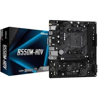 Placa-Mãe ASRock B550M-HDV, AMD AM4, Micro ATX, DDR4, Preto - 90-MXBDJ0-A0UAYZ