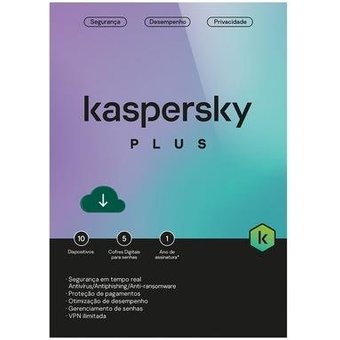 Kaspersky Antivírus Plus 10 Dispositivos 1 Ano, Digital para Download - KL1042KDKFS