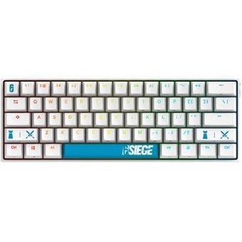 Teclado Mecânico Gamer Checkpoint KX-400, RGB, Switch Red, Layout 60%, Anti-Ghosting, Operator Series, Branco - R6-KB-1001