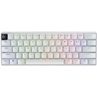 Teclado Sem Fio Mecânico Gamer Logitech G PRO X 60 Lightspeed, RGB, Bluetooth, Compatível com Windows, Branco - 920-011921