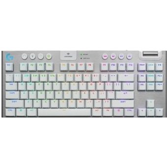 Teclado Mecânico Gamer Sem Fio Logitech G915 X Lightspeed, Design TKL RGB Lightsync, USB ou Bluetooth e Switch GL Tactile, Branco - 920-012732