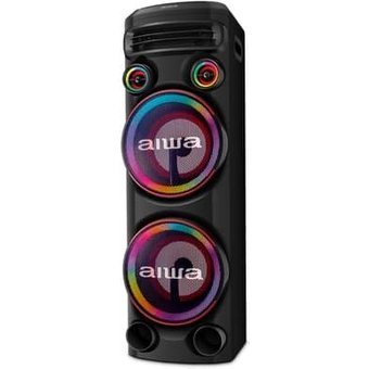 Torre De Som AIWA, RGB, Bivolt, Bluetooth 5.3, TWS, 2 Woofers 10, Preto - AWS-T2W-02