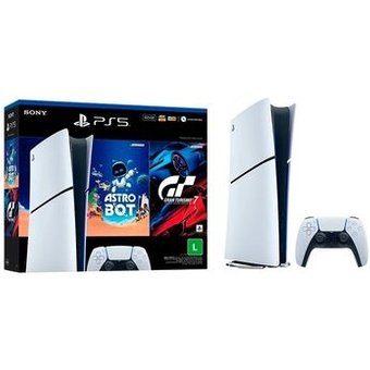 Console Sony PlayStation 5, SSD 825GB, Controle Sem Fio DualSense + 2 Jogos Digitais, Edição Digital