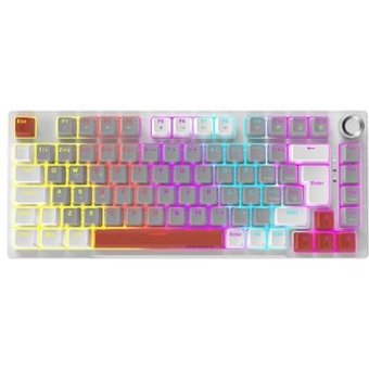 Teclado Mecânico Gamer PCYES Arkeum, 75%, RGB, Switch Red, ABNT2, White Ghost - AKWG75RBR