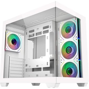Gabinete Gamer Cooler Master Elite 681 White, Mid Tower, ATX, Lateral e Frontal em Vidro, 4x FAN ARGB, Branco - E681-WHNN-S00
