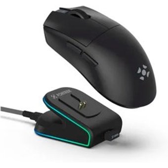 Mouse Gamer Sem Fio Fortrek Loyal, RGB, Sensor PAW3311, 12000 DPI, Com Dock de Carregamento Magnético, Preto - 86963