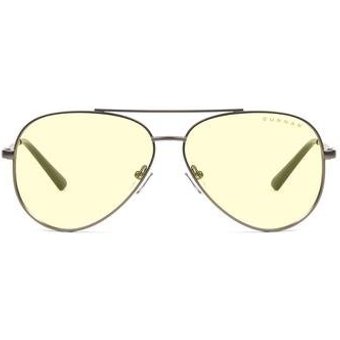 Óculos Gunnar Maverick com Filtro de Luz Azul, Âmbar Amarelo, Armação Gunmetal- MAV-05001