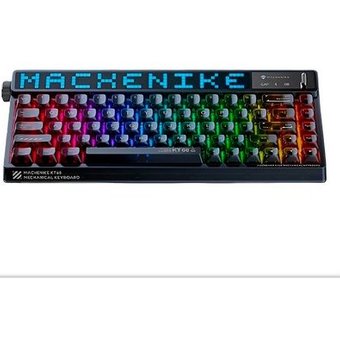 Teclado Mecânico Gamer Machenike KT68-B68W Pro, 65%, Switch Gateron North Pole Linear, Tri-Mode, com Tela LED, RGB, Preto - KT68 PRO RGB BK